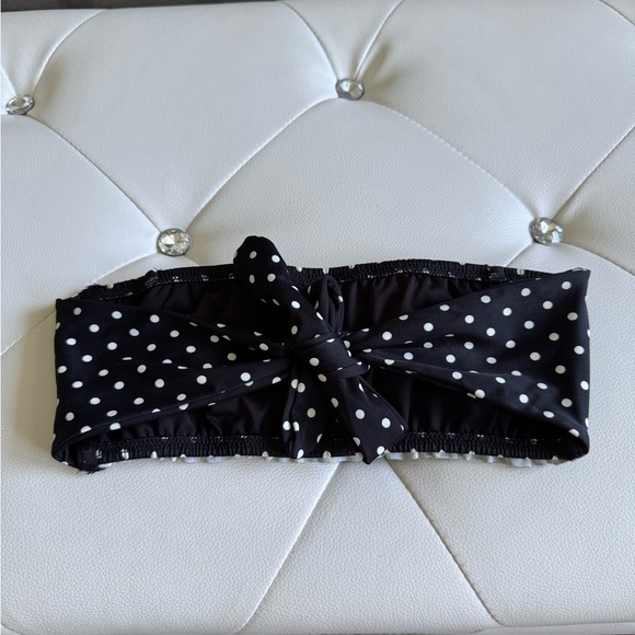 Victoria's Secret Black and White Polka Dot Bandeau Bikini Top Size Small or Med - Picture 4 of 5